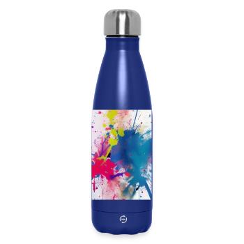 Splashes of color. Painting - Insulated Water Bottle 500 ml - dark blue  - Front