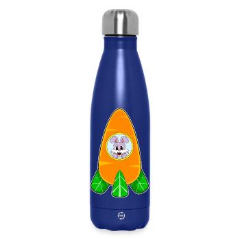 Rabbit Spaceship Space - Insulated Water Bottle 500 ml - dark blue  - Front