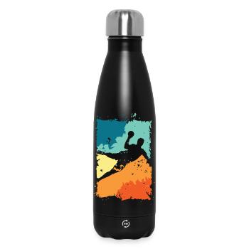 vintage Handball Farben retro Handballer Symbol - Thermosflasche 500 ml - Schwarz - Vorne