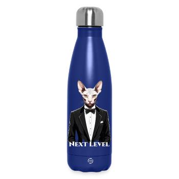 Sphynx Cat Chic Suit Tuxedo Level Gift - Insulated Water Bottle 500 ml - dark blue  - Front