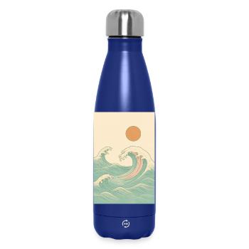 A summery picture by the sea - Insulated Water Bottle 500 ml - dark blue  - Front