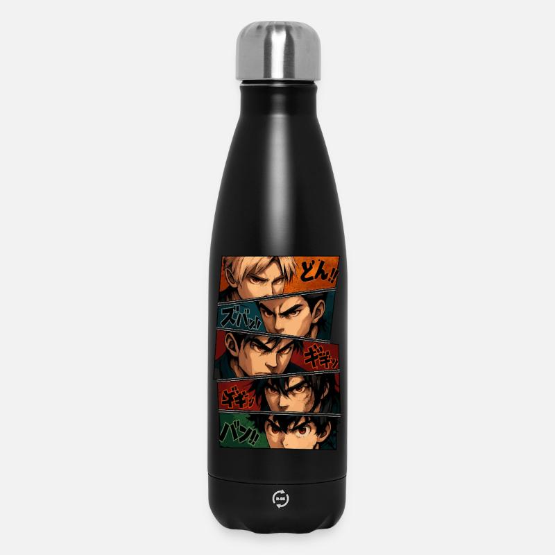 Intensive Anime-Silhouetten – Squad - Thermosflasche 500 ml - Schwarz
