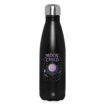Moon Child – Mystic Spiritual Shirt with Mon - Insulated Water Bottle 500 ml - black - Front