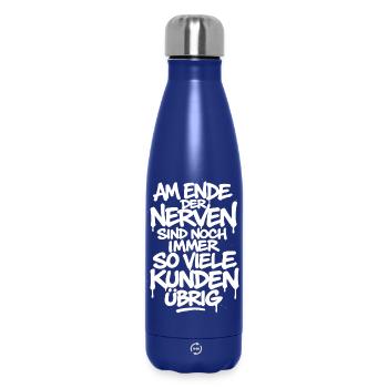 À bout de nerfs, il reste encore beaucoup de clients - Bouteille isotherme 500 ml - bleu foncé  - Devant