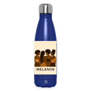 Silhouettes de la Confrérie Mélanine, Art africain - Bouteille isotherme 500 ml - bleu foncé  - Devant