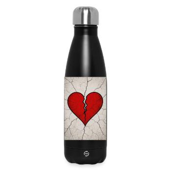 Gebrochenes Herz - Thermosflasche 500 ml - Schwarz - Vorne