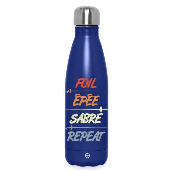 Florett Degen Säbel Wiederholung - Thermosflasche 500 ml - Dunkelblau  - Vorne