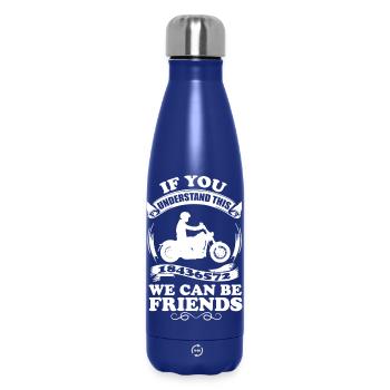 18436572 - Mécaniciens passionnés de motos à moteur V8 - Bouteille isotherme 500 ml - bleu foncé  - Devant
