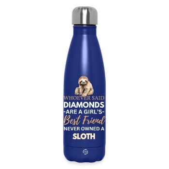 Faultierfreund – Niedliche hängende Faultier-Illustration - Thermosflasche 500 ml - Dunkelblau  - Vorne