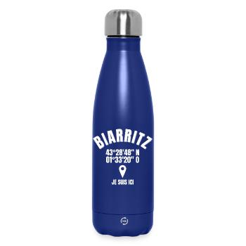 Biarritz, Basque, Basque Country - Insulated Water Bottle 500 ml - dark blue  - Front