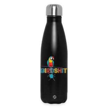 Parrot Rainbow BLUE SHIT - HAPPY BIRD - Insulated Water Bottle 500 ml - black - Front