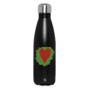 Herz im Aquarellstil - Thermosflasche 500 ml - Schwarz - Vorne