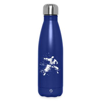 Karate Boy Drawing - Insulated Water Bottle 500 ml - dark blue  - Front