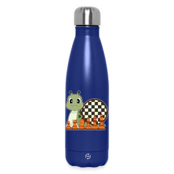 Escargot Échiquier Jeu de société d’échecs - Bouteille isotherme 500 ml - bleu foncé  - Devant