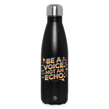 Be a Voice – Mutmacher Spruch im Retro Style - Thermosflasche 500 ml - Schwarz - Vorne