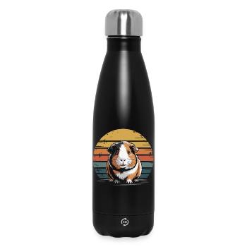 Guinea Pig Retro Sunset - Insulated Water Bottle 500 ml - black - Front