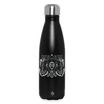 Œil de style mandala avec tentacules - Bouteille isotherme 500 ml - noir - Devant