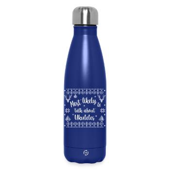 Le plus susceptible de parler des ukulélés - Bouteille isotherme 500 ml - bleu foncé  - Devant