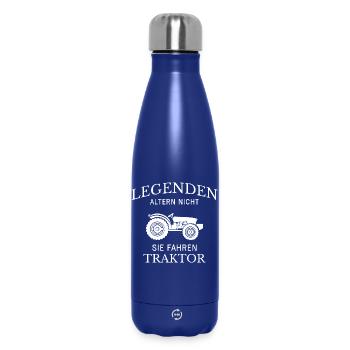 Legends Driving Tractor Saying - Insulated Water Bottle 500 ml - dark blue  - Front