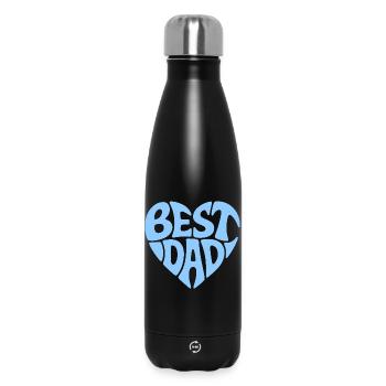 Best Dad Heart Design - Insulated Water Bottle 500 ml - black - Front
