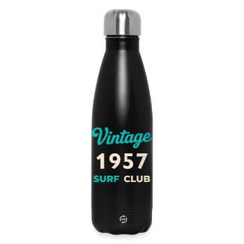 Cadeau rétro vintage de l’année de naissance du Surf Club 1957 - Bouteille isotherme 500 ml - noir - Devant