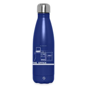 Retro Desk Silhouette - Insulated Water Bottle 500 ml - dark blue  - Front