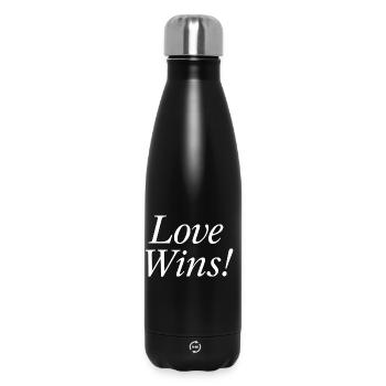 NEW -- Love Wins! - Insulated Water Bottle 500 ml - black - Front