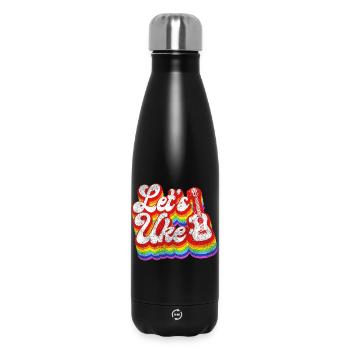 Hawaiian Ukulele Uke Retro Vintage - Insulated Water Bottle 500 ml - black - Front