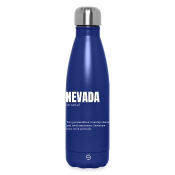 Dualité du Nevada : Typographie audacieuse Imprimé - Bouteille isotherme 500 ml - bleu foncé  - Devant