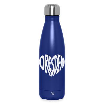 Lettrage en cœur de Dresde - Bouteille isotherme 500 ml - bleu foncé  - Devant