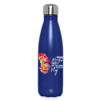 Graphique inspirant de fan papillon - Bouteille isotherme 500 ml - bleu foncé  - Devant