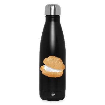 Illustration eines mit Sahne gefüllten Windbeutel - Thermosflasche 500 ml - Schwarz - Vorne