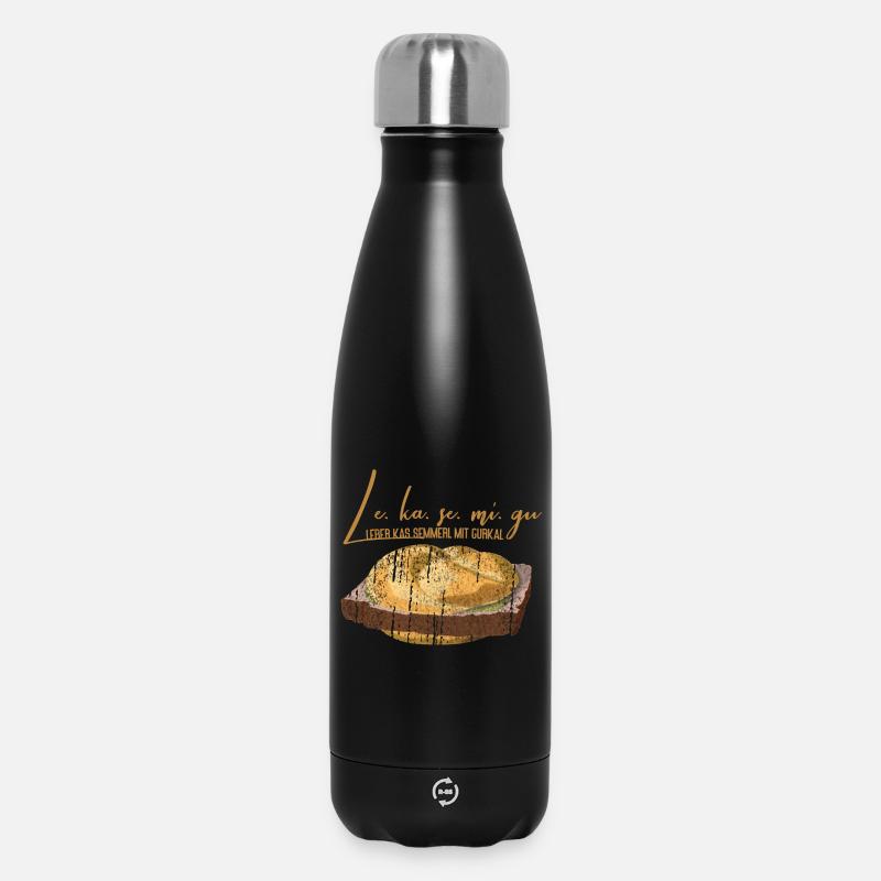 Leberkäs Semmerl avec cornichons – dialecte - Bouteille isotherme 500 ml - noir