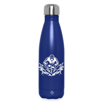 Eishockeyspieler Zeichnung - Thermosflasche 500 ml - Dunkelblau  - Vorne