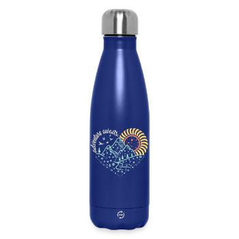 Adventure Awaits – Glowing Night-Hike Vibe - Insulated Water Bottle 500 ml - dark blue  - Front