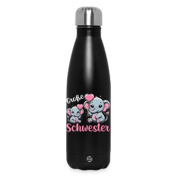 Big Sister Elephants Older Sibling - Insulated Water Bottle 500 ml - black - Front