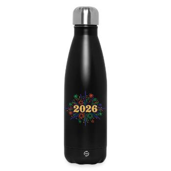 2026 Fireworks Celebration Design - Insulated Water Bottle 500 ml - black - Front