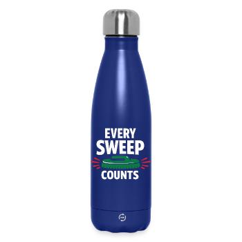 Curling, balayage drôle, cardio dur avec balai - Bouteille isotherme 500 ml - bleu foncé  - Devant