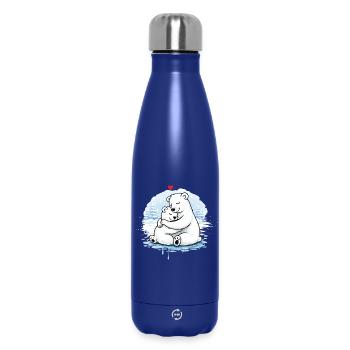 Kuschelnde Eisbären im Winter – liebevolles Motiv - Thermosflasche 500 ml - Dunkelblau  - Vorne