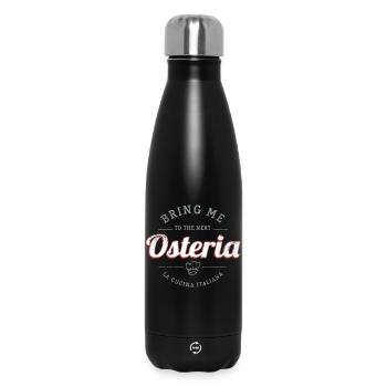 Restaurant Osteria Vintage Italie Rétro Design - Bouteille isotherme 500 ml - noir - Devant