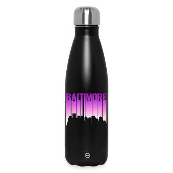 Baltimore Skyline Gradient - Thermosflasche 500 ml - Schwarz - Vorne