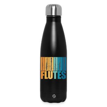 Flûte Vintage Musicien Instrument Cadeau - Bouteille isotherme 500 ml - noir - Devant