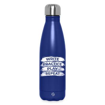 Schreiben Üben Spielen Wiederholen - Thermosflasche 500 ml - Dunkelblau  - Vorne