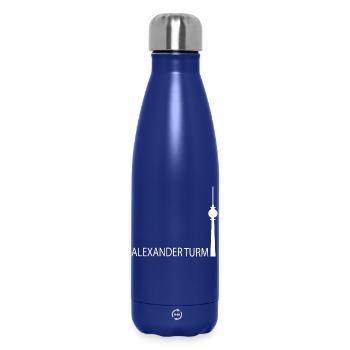 Witziger Berliner Fernsehturm Silhouette Parodie - Thermosflasche 500 ml - Dunkelblau  - Vorne