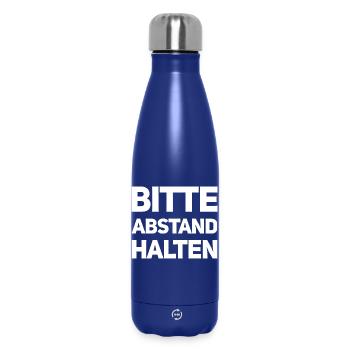 Bitte Abstand Halten Corona Krise Hinweis - Thermosflasche 500 ml - Dunkelblau  - Vorne