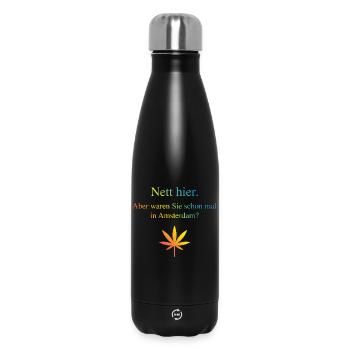 Nett Hier. Aber Waren Sie Schon Mal In Amsterdam? - Thermosflasche 500 ml - Schwarz - Vorne