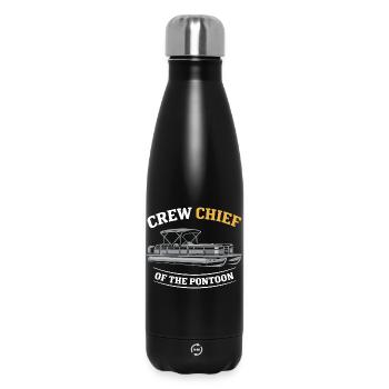 Flotte de pontons Équipage de pontons Bateau ponton - Bouteille isotherme 500 ml - noir - Devant