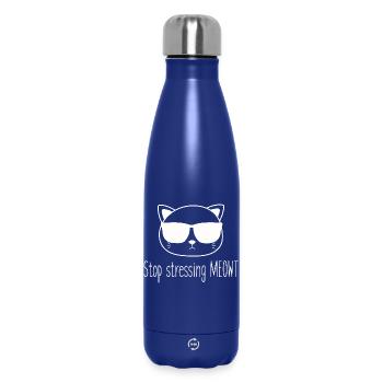 Hör Auf, Dich Zu Stressen Meowt Katzenliebhaber - Thermosflasche 500 ml - Dunkelblau  - Vorne