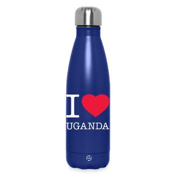 I LOVE UGANDA - Insulated Water Bottle 500 ml - dark blue  - Front