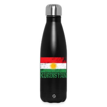 Kurdisches Friedenssymbol mit Kurdistan Kurden  - Thermosflasche 500 ml - Schwarz - Vorne